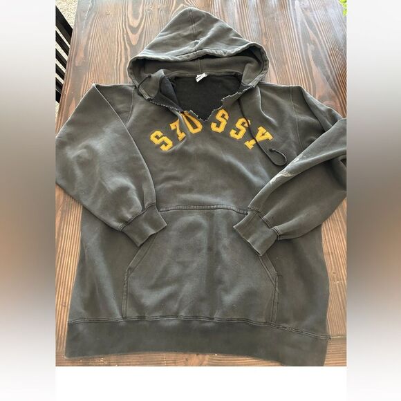 Stussy Arch Logo Hoodie Men Made In USA VintageSweatshirt Thrashed